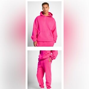 Comfrt Minimalist Hoodie & Sweatpants set - hot pink - small